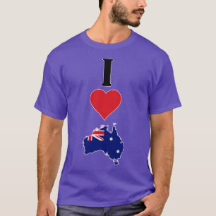 Camiseta Eu Amo Austrália Vertical I Heart Austrália Counte