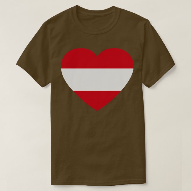 Camiseta Eu Amo Áustria HeartShaped (Frente do Design)