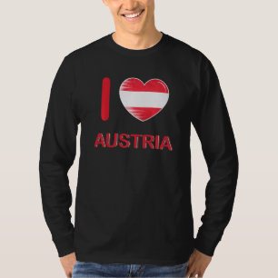 Camiseta Eu Amo Áustria Minha Casa Meu País Coração Áustria