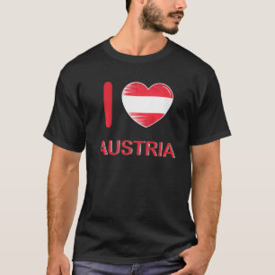 Camiseta Eu Amo Áustria Minha Casa Meu País Coração Áustria