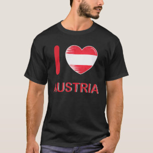 Camiseta Eu Amo Áustria Minha Casa Meu País Coração Áustria