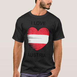 Camiseta Eu Amo Áustria Minha Casa Meu País Coração Áustria