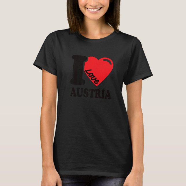 Camiseta Eu Amo Áustria Pátria Bandeira Austríaca  2 (Frente)