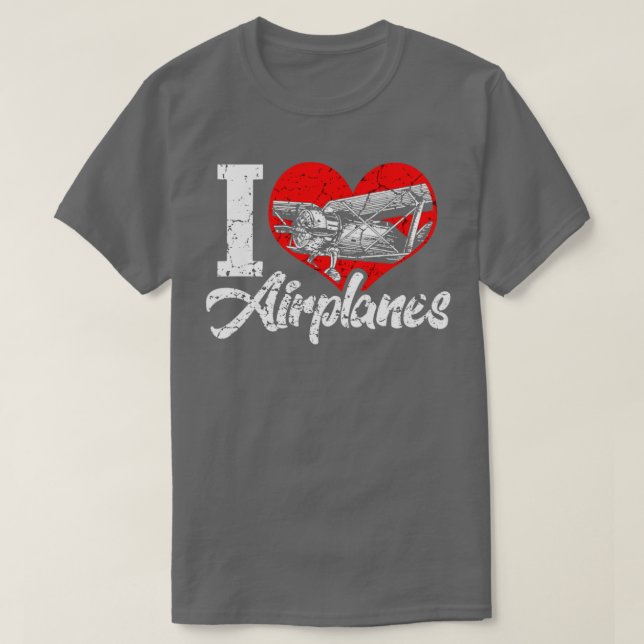 Camiseta Eu amo aviões (Frente do Design)