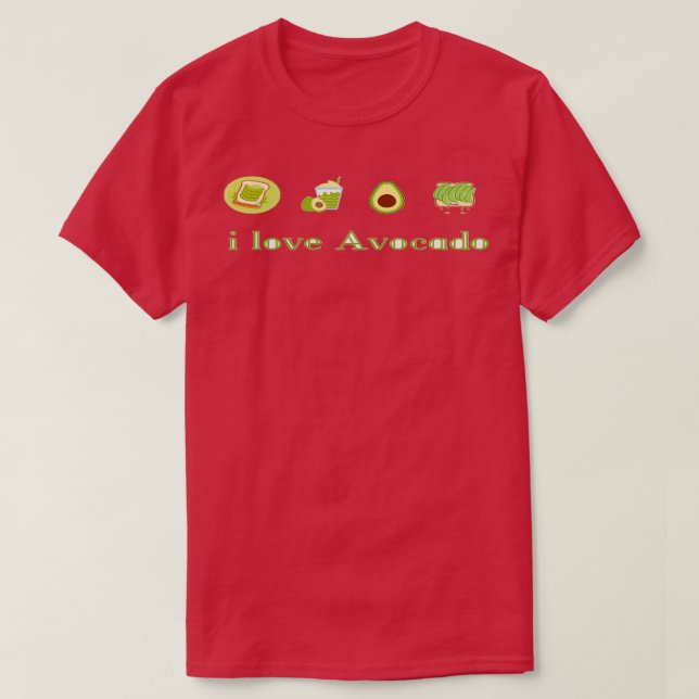 Camiseta Eu amo Avocado 8 (Frente do Design)