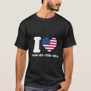 Camiseta Eu Amo Avon-By-The-Sea I Ele Avon-By-The-Sea
