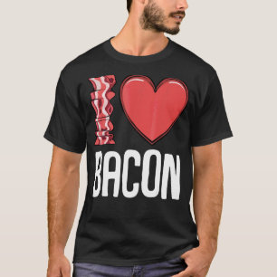 Camiseta Eu Amo Bacon I Heart Bacon Breakfast Men Women Ki