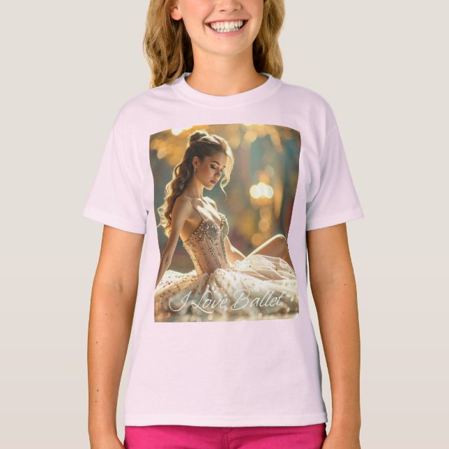CAMISETA EU AMO BALÉ - BALÉ & DANÇA (Frente)