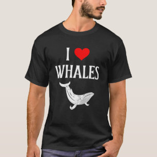 Camiseta Eu Amo Baleias I Heart Whales Marine Mammal Whale