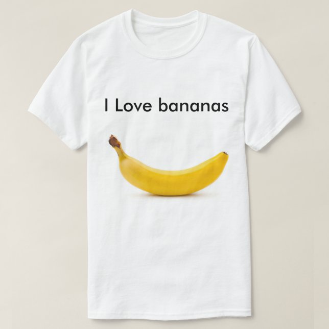 Camiseta Eu amo bananas (Frente do Design)