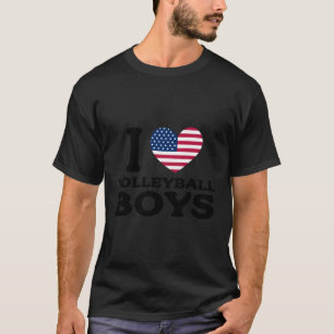 Camiseta Eu Amo Bandeira Americana De Voleibol