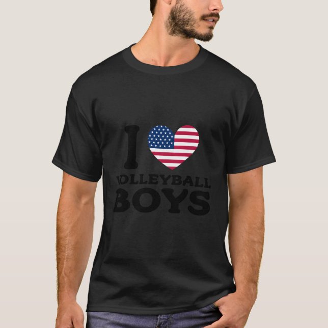 Camiseta Eu Amo Bandeira Americana De Voleibol (Frente)