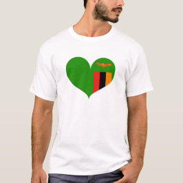 Camiseta Eu Amo Bandeira da Zâmbia