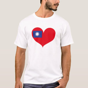Camiseta Eu Amo Bandeira de Taiwan