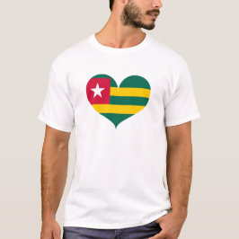 Camiseta Eu Amo Bandeira De Togo