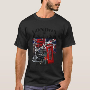 Camiseta Eu Amo Bandeira do Reino Unido Londres com Gráfico