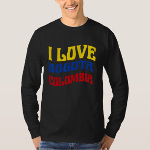 Camiseta Eu Amo Bandeira Mapa Orgulho Colombiano Bogota Col