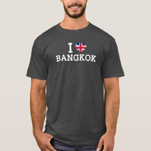 Camiseta Eu Amo Bangkok Cool UK Bandeira Errada Coração Ama