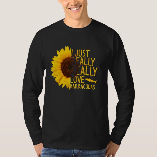 Camiseta Eu Amo Barracudas As Mulheres Pedem Sunfl (Frente)