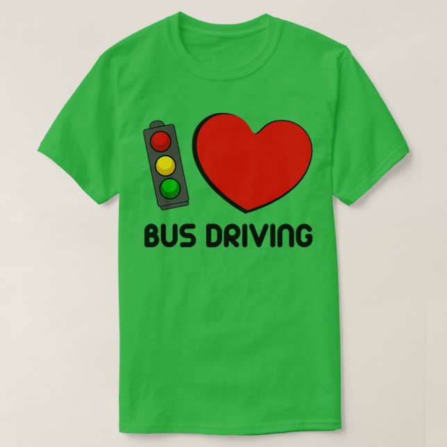 Camiseta Eu Amo Barramento Dirigindo (Frente do Design)