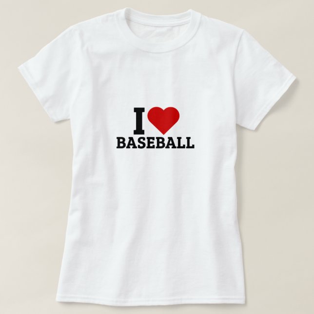 Camiseta Eu Amo Baseball - Amor De Baseball (Frente do Design)
