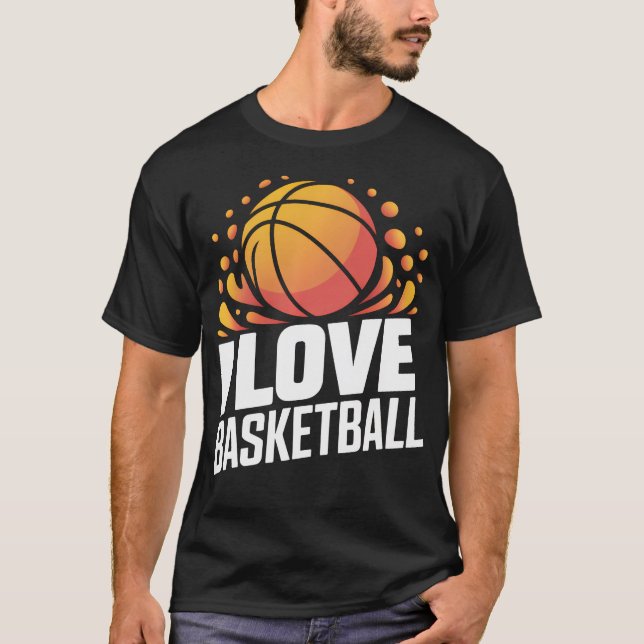 Camiseta Eu Amo Basquete Paixão Splash (Frente)