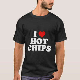 Camiseta Eu Amo Batatas Fritas Quentes
