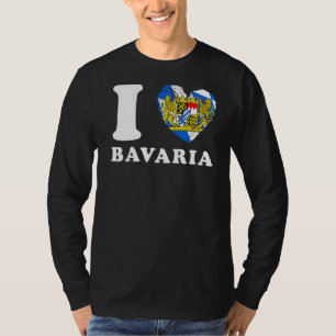Camiseta Eu Amo Bavaria Heart Flag Bavaria