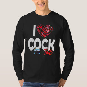 Camiseta Eu Amo Bebidas de Coquetel Punção Coração Coquetel