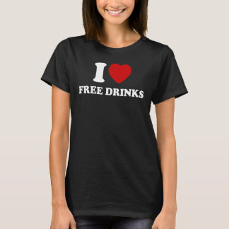 Camiseta Eu Amo Bebidas Gratuitas Pun Innuendo Bebendo Vint