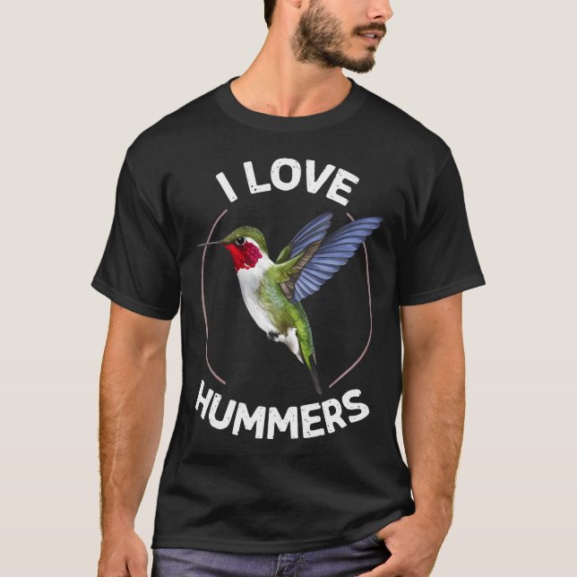 Camiseta Eu Amo Beija-flores Beija-flor (Frente)