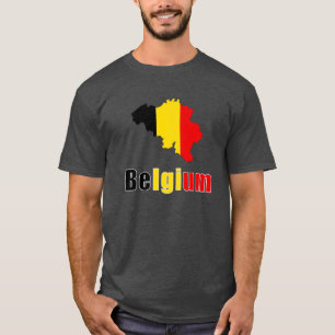 Camiseta Eu amo Bélgica - Bandeira da Bélgica