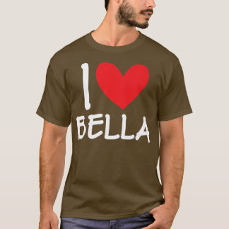 Camiseta Eu Amo Bella Name Personalizado Mulher Bff Frie