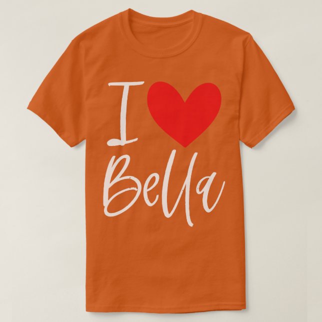 Camiseta Eu Amo Bella Name Personalizado Mulher Bff Frie (Frente do Design)