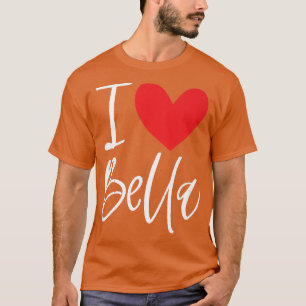 Camiseta Eu Amo Bella Name Personalizado Mulher Bff Frie