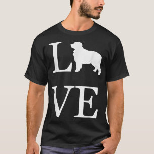 Camiseta Eu Amo Bernese Mountain Dog Amante Branco Gráfico 