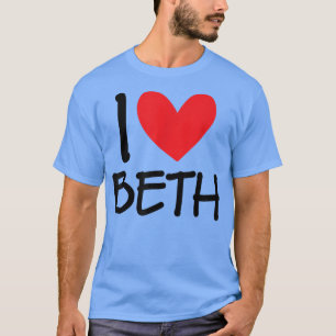 Camiseta Eu Amo Beth Name Personally Girl Woman BFF Frien