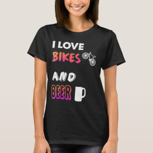 Camiseta Eu amo bicicletas e cerveja