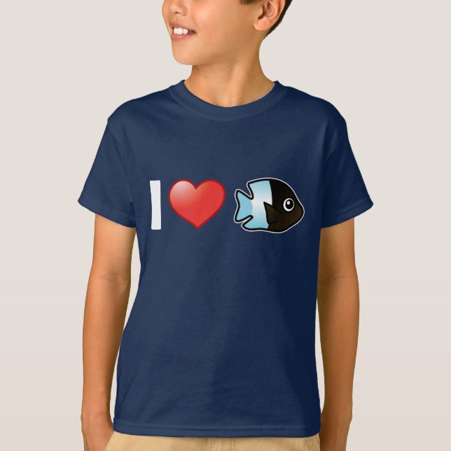 Camiseta Eu Amo Bicolor Damselfish (Frente)