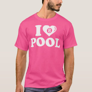 Camiseta Eu Amo Bilhares De Piscina