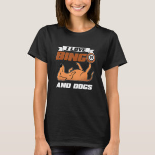 Camiseta Eu Amo Bingo E Cachorros Casino Jogo Loteria Bing