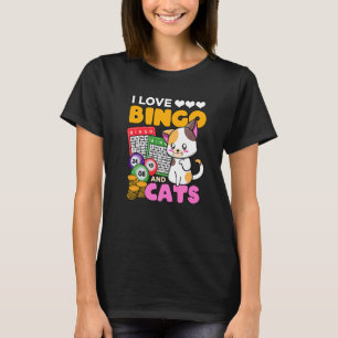 Camiseta Eu Amo Bingo E Gato Jogador Apostador Kitty