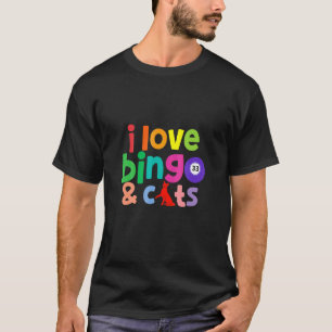 Camiseta Eu Amo Bingo E Gatos Animal Fofo Bingo Design