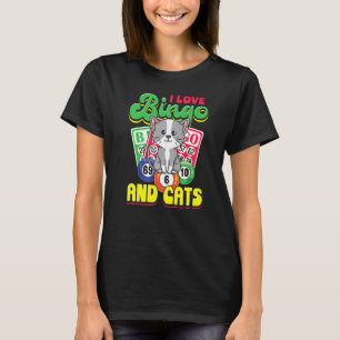 Camiseta Eu Amo Bingo E Gatos Apostas Pet Bingo Gato Cita