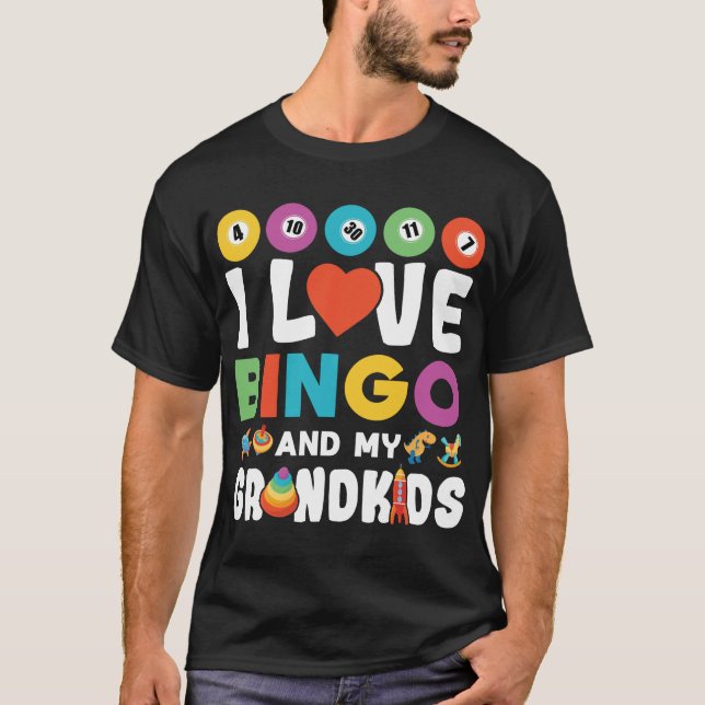 Camiseta Eu Amo Bingo E Meus Netos Engraçados (Frente)