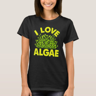 Camiseta Eu Amo Biologia de Algas Diatomácea Verde Organism
