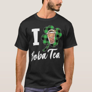 Camiseta Eu amo Boba Tea Irish cartoon tina