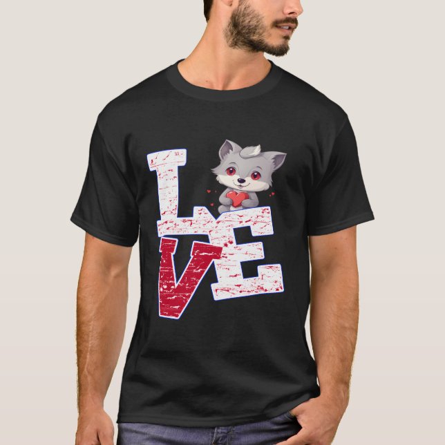 Camiseta Eu Amo Bons Lobos Bebês (Frente)