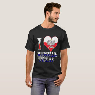 Camiseta Eu amo Brenham Texas