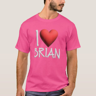 Camiseta Eu Amo Brian Name Personalizado Men Cara Amigo BFF